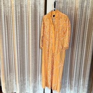 Elegant Orange Embroidered Dress